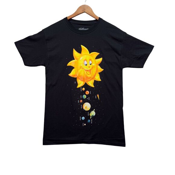 Rare Kelloggs Cereal Sun Print Planets Solar System T Shirt Black Tee Men's M - Picture 1 of 4